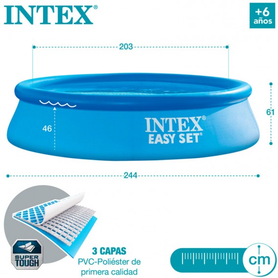 Piscina Intex autoportante Easy Set 244x61 con depuradora 28108NP