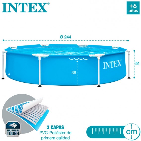 Piscina Intex Metal Frame 244x51 28205NP