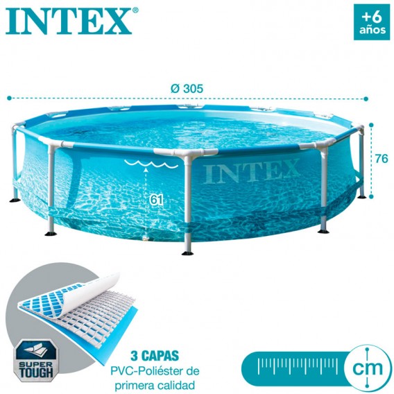 Piscina Intex Beachside Metal Frame 305x76 28206NP