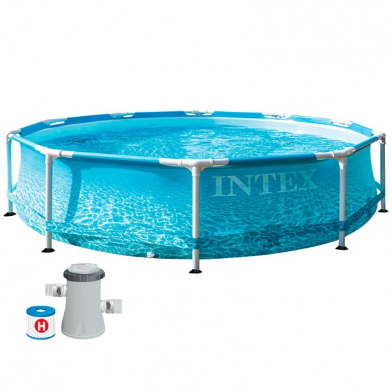 Piscina Intex Beachside Metal Frame con depuradora 305x76 28208NP