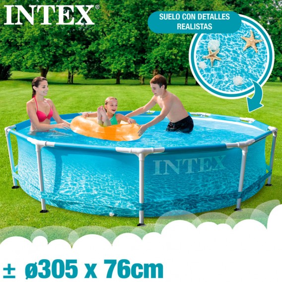 Piscina Intex Beachside Metal Frame con depuradora 305x76 28208NP