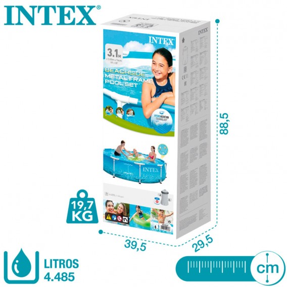 Piscina Intex Beachside Metal Frame con depuradora 305x76 28208NP