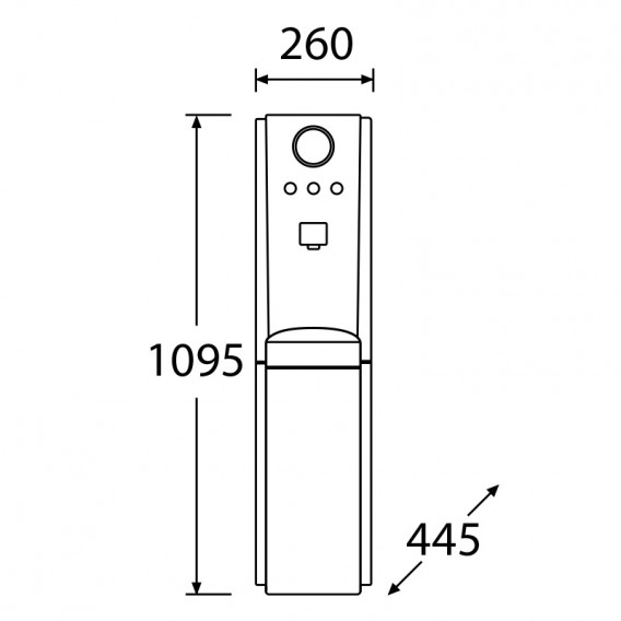 Dimensiones fuente refrigeradora Damia TPR-07