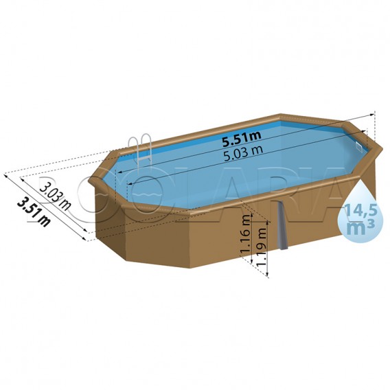 Dimensiones piscina Gre Sunbay Cannelle 790087