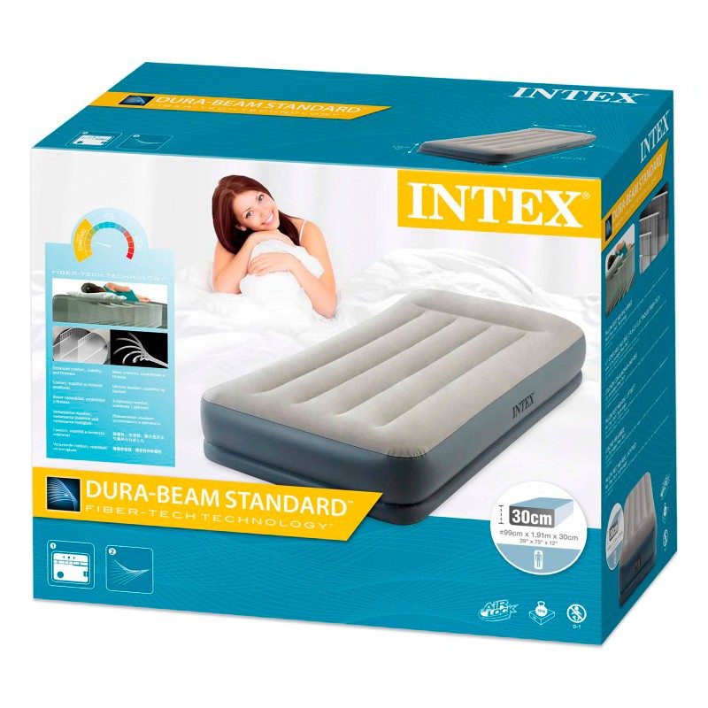 Colchón hinchable individual fiber-tech intex •