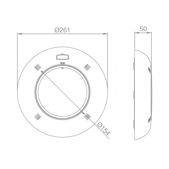 Dimensiones proyector LED Plano LumiPlus Essential AstralPool