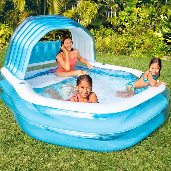 Piscina hinchable con sillón y toldo Intex 57186NP