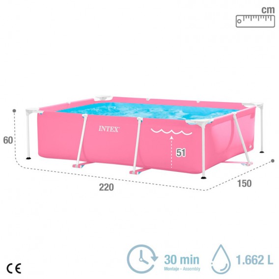 Piscina Intex Small Frame rosa 220x150x60 28266NP