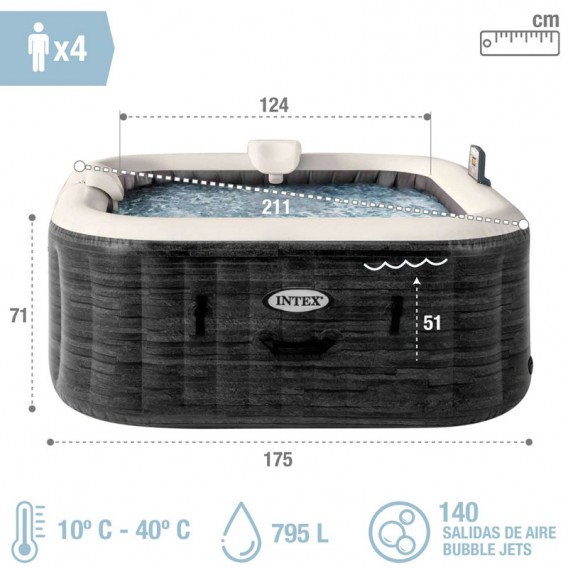 Spa hinchable Intex PureSpa Greystone Deluxe 4p 28450EX