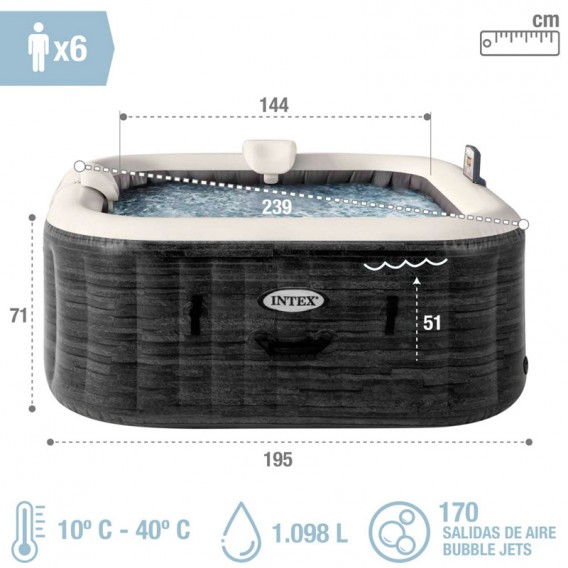 Spa hinchable Intex PureSpa Greystone Deluxe 6p 28452EX