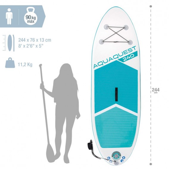 Tabla SUP hinchable Intex AquaQuest 240 Youth 68241NP