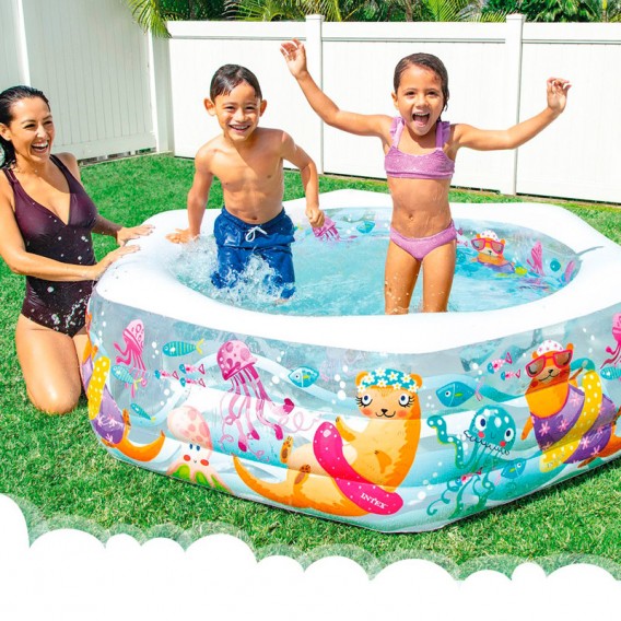 Piscina hinchable Intex octogonal Nutria Feliz 56493NP