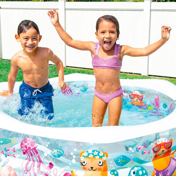 Piscina hinchable Intex octogonal Nutria Feliz 56493NP