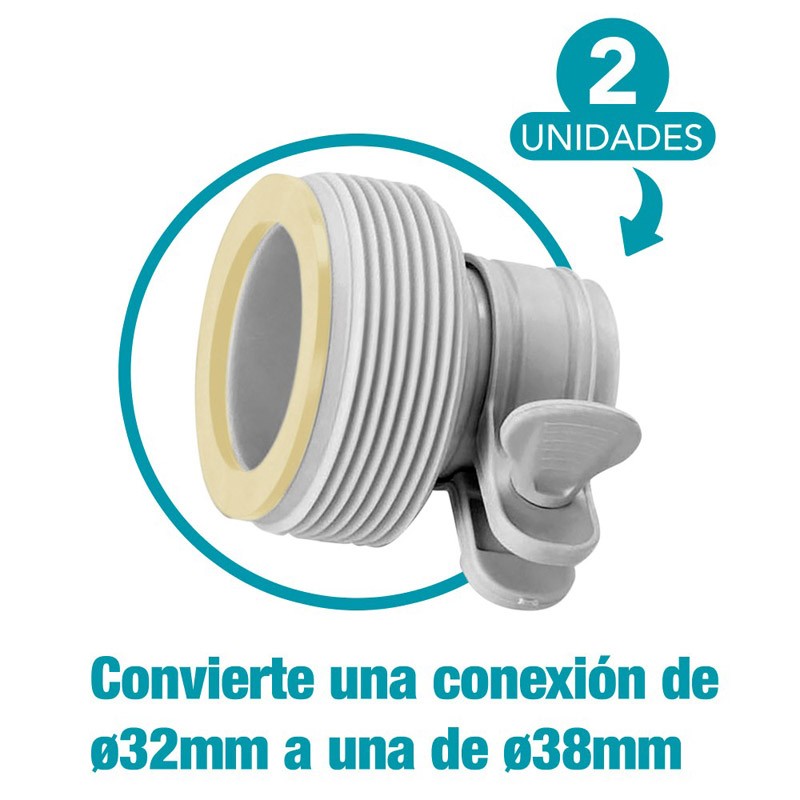 Well2wellness® Connettore Universale Lungo Blu Per Tubo Flessibile – Adatto Per Tubi Da 32 A 38 Mm