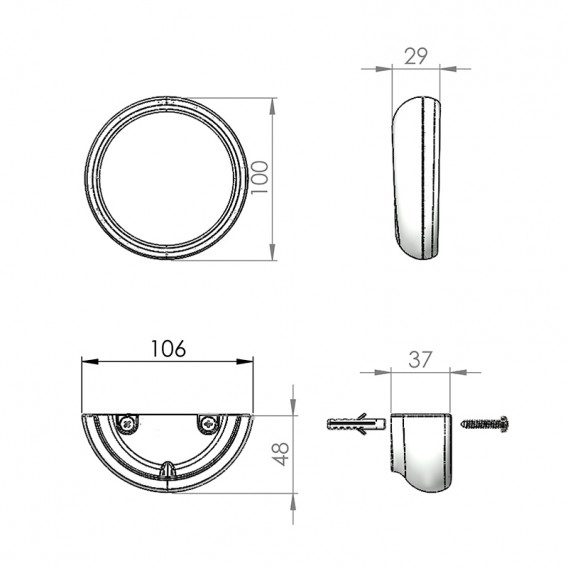 Dimensiones control remoto LumiPlus Plug&Play AstralPool