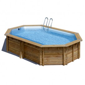Piscina de madera Gre Cannelle 2 ovalada