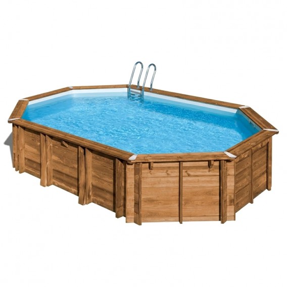 Piscina de madera Gre Safran 2 ovalada