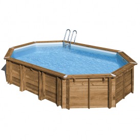 Piscina de madera Gre Avocado ovalada