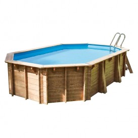 Piscina de madera Gre Vermela ovalada