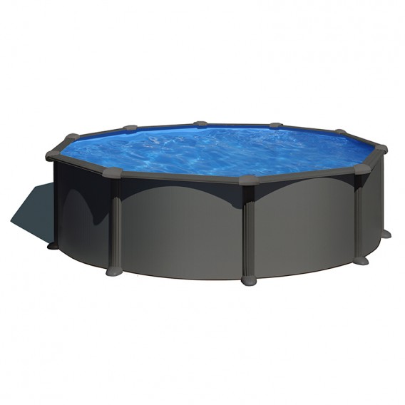 Piscina Gre Anthracite redonda altura 132 cm
