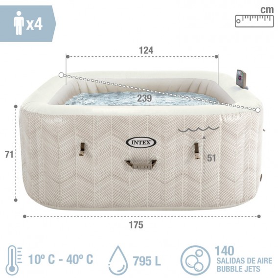 Spa hinchable Intex PureSpa Chevron Deluxe 4p 28446NP