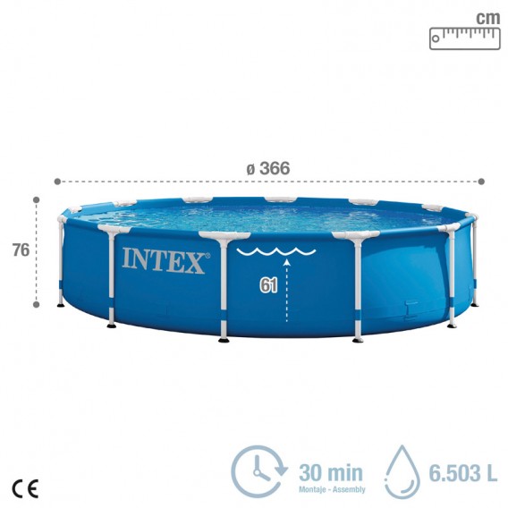 Piscina Intex Metal Frame 366x76 con depuradora 28212NP
