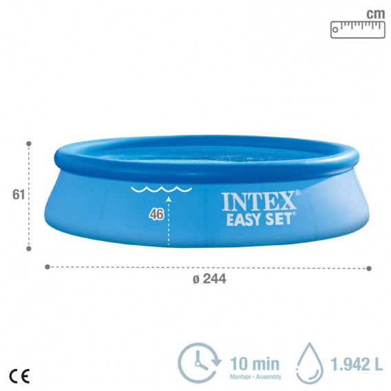 Piscina Intex autoportante Easy Set 244x61 con depuradora 28108NP