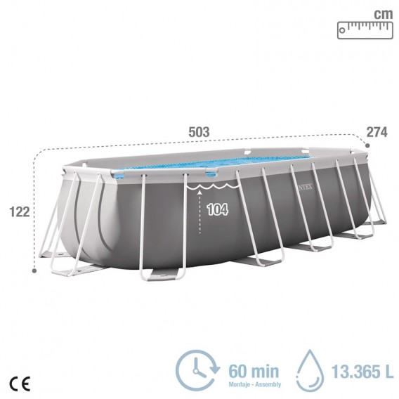 Piscina Intex Prisma Frame Oval 503x274x122 dep. cartucho 26796NP