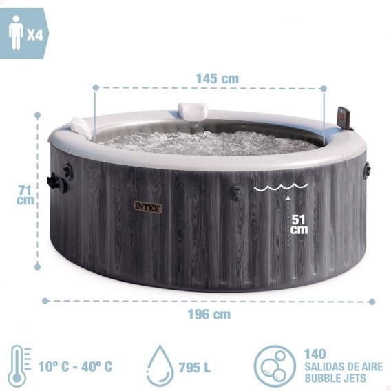 Spa hinchable Intex PureSpa Greywood Deluxe 4p 28440NP