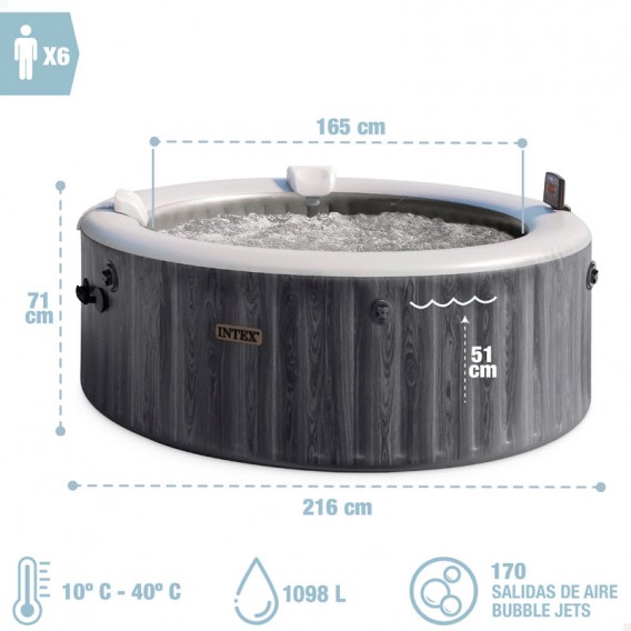 Spa hinchable Intex PureSpa Greywood Deluxe 6p 28442NP