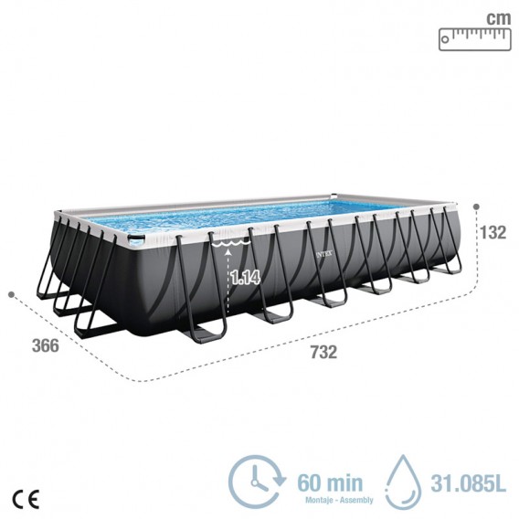 Piscina Intex Rectangular Ultra XTR Frame 732x366x132 26368NP