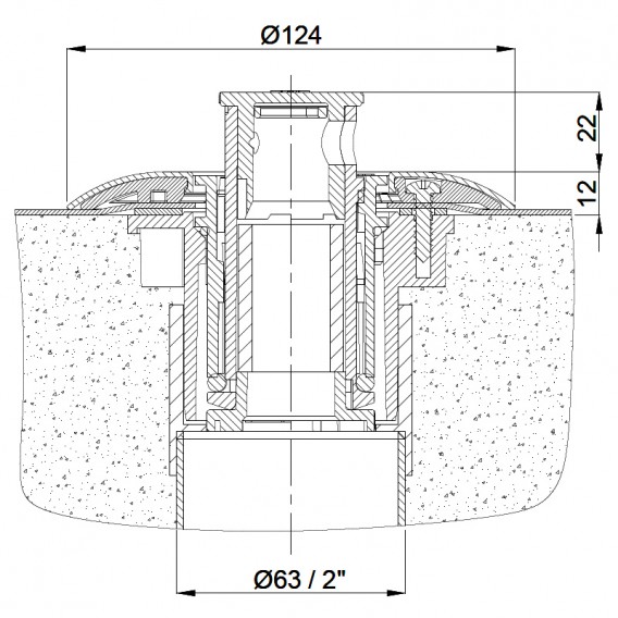 Dimensiones boquilla Net'N'Clean liner inserto fija PN10