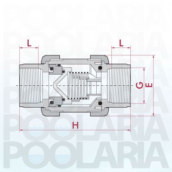 Válvula antirretorno PVC Cepex FPM roscar