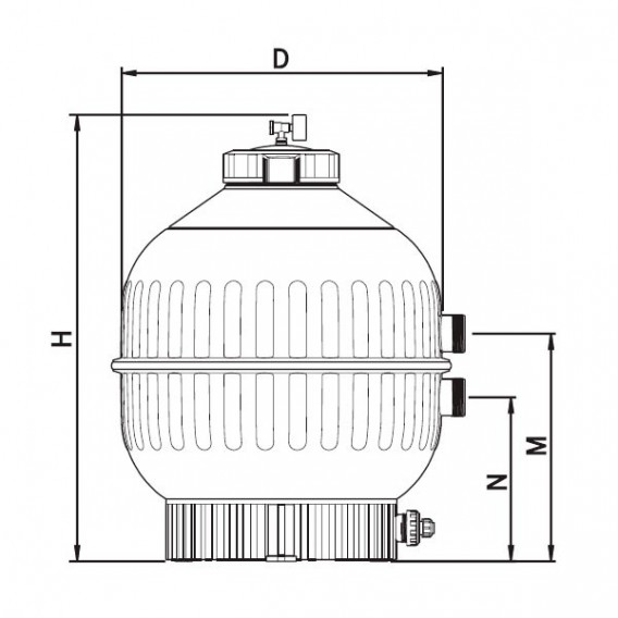 Filtro Cantabric Lateral AstralPool dimensiones