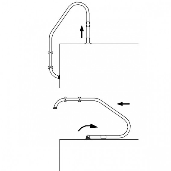 Anclaje articulado escalera piscina sin pletina 00043