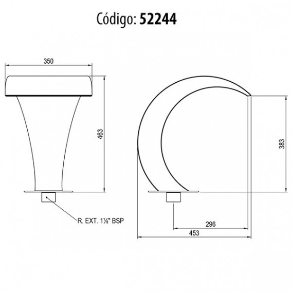 Cascada de agua para piscina residencial 52244 dimensiones