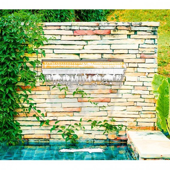 Cortina de agua led cascada estanque piscina Heissner