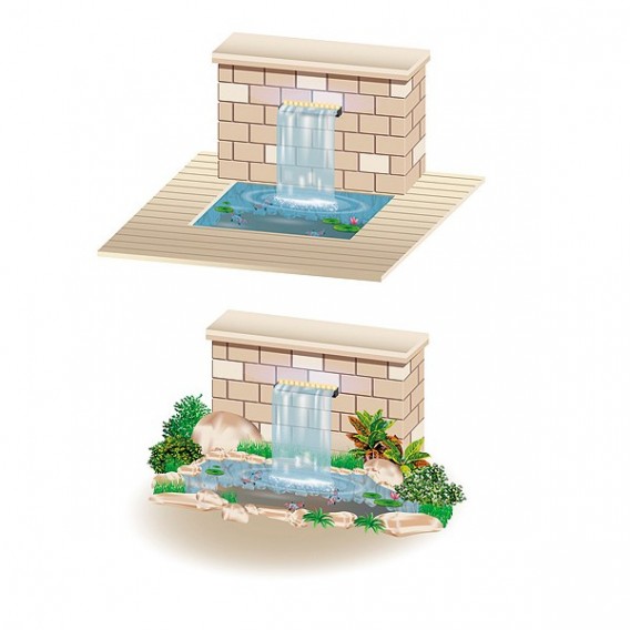 Cortina de agua led cascada estanque piscina Heissner