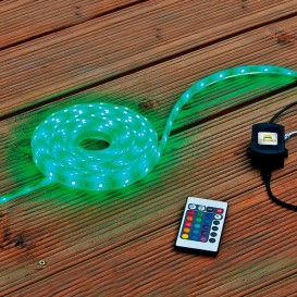 Tira LED colores RGB sumergible con mando 5m Heissner