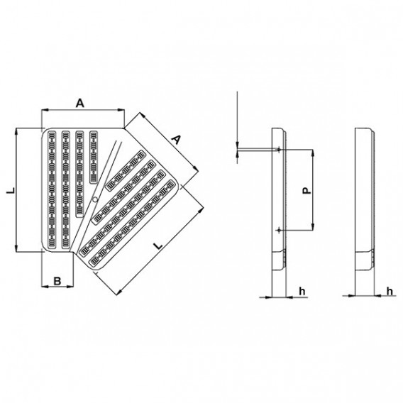 Placas para esquinas de canal rebosadero de 45° AstralPool