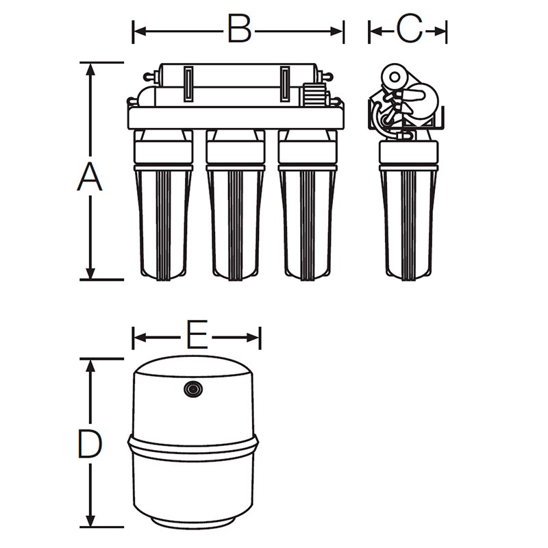 Ósmosis inversa 5 etapas con bomba GENIUS-4/75/PUMP