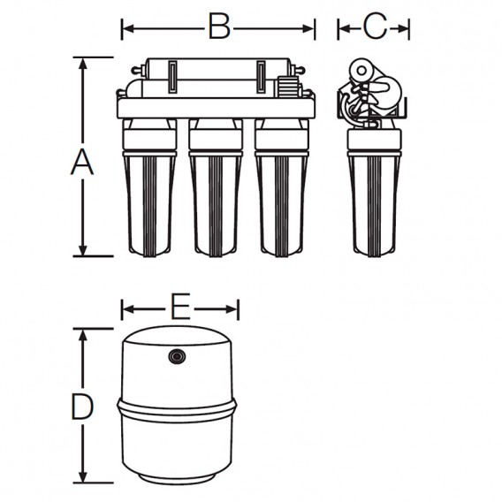 Ósmosis inversa 5 etapas sin bomba GENIUS-4/75/FLM