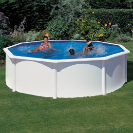 Piscina desmontable Gre Fidji circular acero chapa blanca