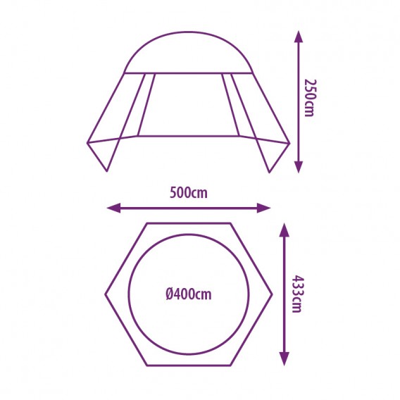 Toldo carpa para piscinas desmontables y spas