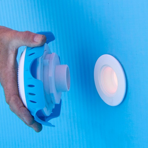 Foco proyector LED blanco válvula retorno piscina Gre LEDRW