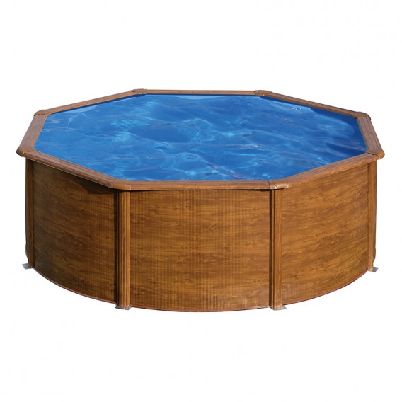 Piscina Gre Starpool circular aspecto madera altura 120 cm