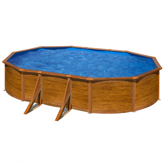 Piscina Gre Starpool ovalada aspecto madera altura 120 cm