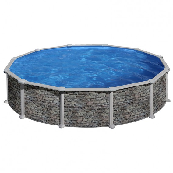 Piscina Gre Starpool circular aspecto piedra altura 132 cm