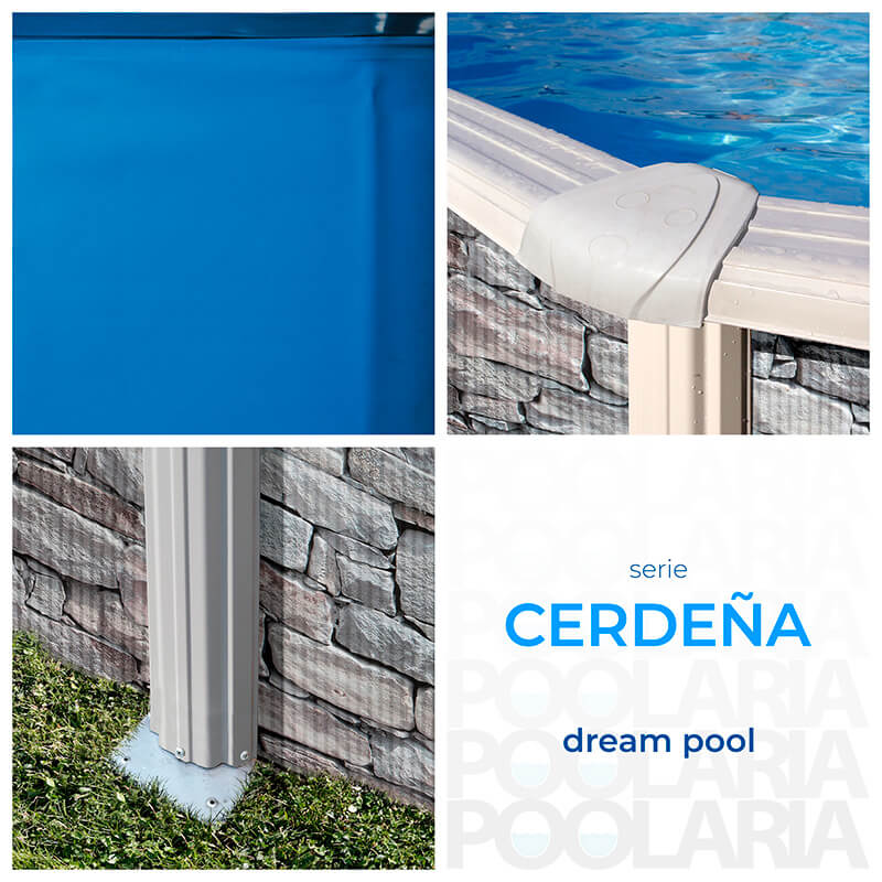 Detalles piscina desmontable Gre Cerdeña ovalada