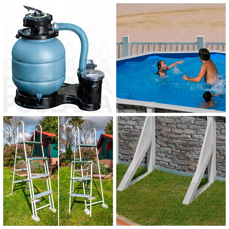 Equipamiento piscina desmontable Gre Cerdeña ovalada